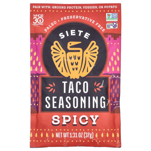 <img alt="3 PACK of Siete, Taco Seasoning, Spicy, 1.31 oz (37 g)" title="3 PACK of Siete, Taco Seasoning, Spicy, 1.31 oz (37 g),851769007768"