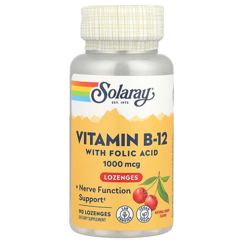 <img alt="Solaray, Vitamin B-12 with Folic Acid Lozenges, Natural Cherry, 1,000 mg, 90 Lozenges" title="Solaray, Vitamin B-12 with Folic Acid Lozenges, Natural Cherry, 1,000 mg, 90 Lozenges,076280043457"