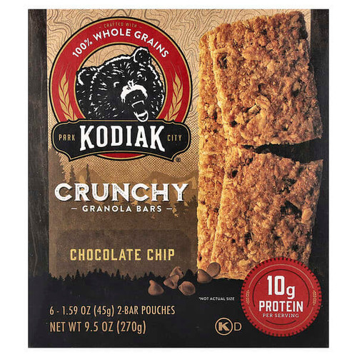 <img alt="Kodiak Cakes, Crunchy Granola Bars, Chocolate Chip, 6 2-Bar Pouches, 1.59 oz (45 g) Each" title="Kodiak Cakes, Crunchy Granola Bars, Chocolate Chip, 6 2-Bar Pouches, 1.59 oz (45 g) Each,705599015373"
