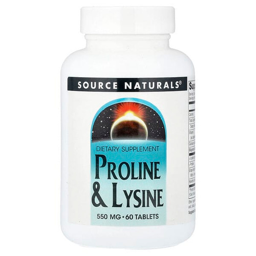 <img alt="Source Naturals, Proline & Lysine, 60 Tablets" title="Source Naturals, Proline & Lysine, 60 Tablets,021078007579"