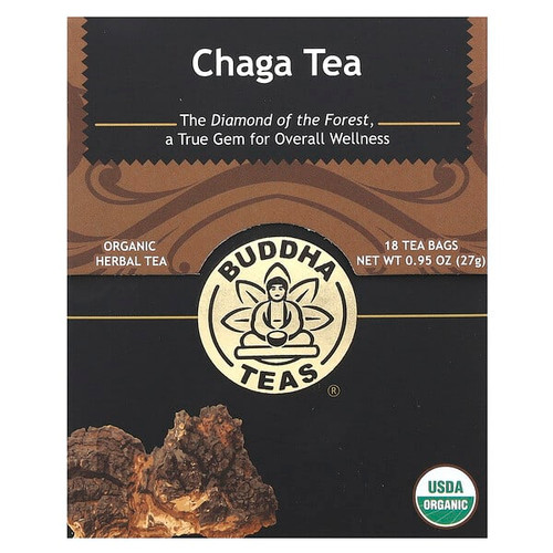 <img alt="Buddha Teas, Organic Herbal Tea, Chaga, Caffeine Free , 18 Tea Bags, 0.95 oz (27 g)" title="Buddha Teas, Organic Herbal Tea, Chaga, Caffeine Free , 18 Tea Bags, 0.95 oz (27 g),819005011306"