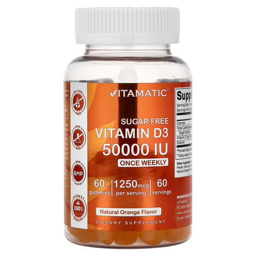 <img alt="Vitamatic, Vitamin D3 Gummies, Natural Orange, 1,250 mg (50,000 IU), 60 Gummies" title="Vitamatic, Vitamin D3 Gummies, Natural Orange, 1,250 mg (50,000 IU), 60 Gummies,810078472407"