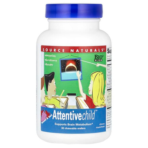 <img alt="Source Naturals, Attentive Child, Sweet & Tart, 30 Chewable Wafers" title="Source Naturals, Attentive Child, Sweet & Tart, 30 Chewable Wafers,021078012139"