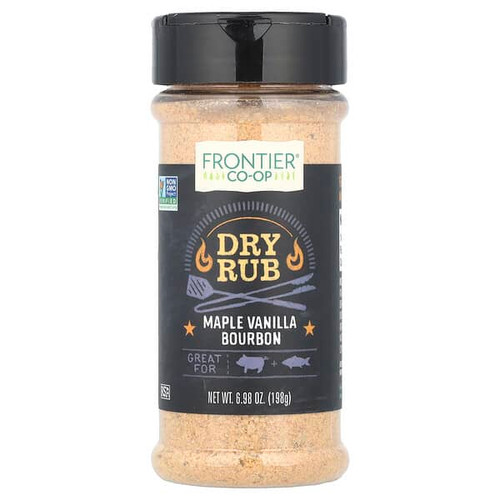 <img alt="Frontier Co-op, Dry Rub, Maple Vanilla Bourbon, 6.98 oz (198 g)" title="Frontier Co-op, Dry Rub, Maple Vanilla Bourbon, 6.98 oz (198 g),089836181176"