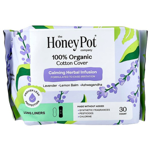 <img alt="The Honey Pot Company, Organic Calming Herbal Infusion, Long Liners, 30 Count" title="The Honey Pot Company, Organic Calming Herbal Infusion, Long Liners, 30 Count,810132230431"