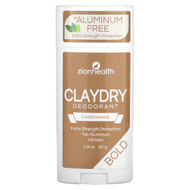 <img alt="Zion Health, Bold, ClayDry Deodorant, Cedarwood, 2.8 oz (80 g)" title="Zion Health, Bold, ClayDry Deodorant, Cedarwood, 2.8 oz (80 g),093141103273"