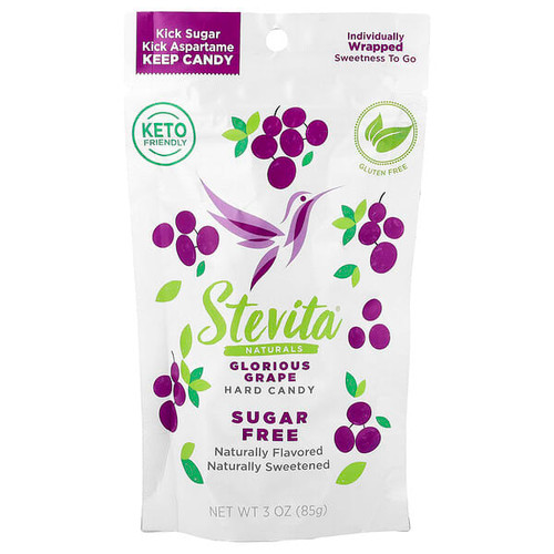 <img alt="Stevita Naturals, Naturals, Sugar Free Hard Candy, Glorious Grape, 3 oz (85 g)" title="Stevita Naturals, Naturals, Sugar Free Hard Candy, Glorious Grape, 3 oz (85 g),617928005163"