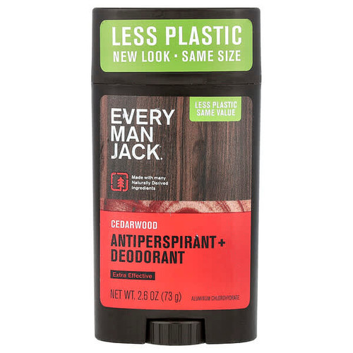 <img alt="Every Man Jack, Antiperspirant + Deodorant, Cedarwood, 2.6 oz (73 g)" title="Every Man Jack, Antiperspirant + Deodorant, Cedarwood, 2.6 oz (73 g),878639011908"