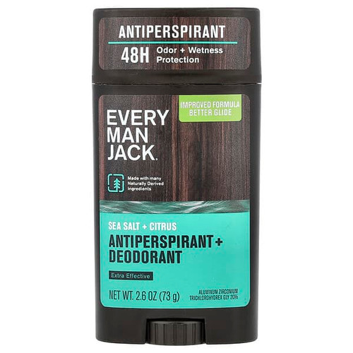 <img alt="Every Man Jack, Antiperspirant + Deodorant, Sea Salt + Citrus, 2.6 oz (73 g)" title="Every Man Jack, Antiperspirant + Deodorant, Sea Salt + Citrus, 2.6 oz (73 g),878639011915"