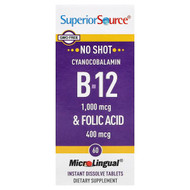 <img alt="Superior Source, Cyanocobalamin B-12 & Folic Acid, 60 MicroLingual Instant Dissolve Tablets" title="Superior Source, Cyanocobalamin B-12 & Folic Acid, 60 MicroLingual Instant Dissolve Tablets,076635900411"