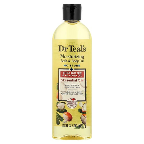 <img alt="Dr. Teals, Moisturizing Bath & Body Oil, Shea Butter & Almond Oil , 8.8 fl oz (260 ml)" title="Dr. Teals, Moisturizing Bath & Body Oil, Shea Butter & Almond Oil , 8.8 fl oz (260 ml),811068019930"