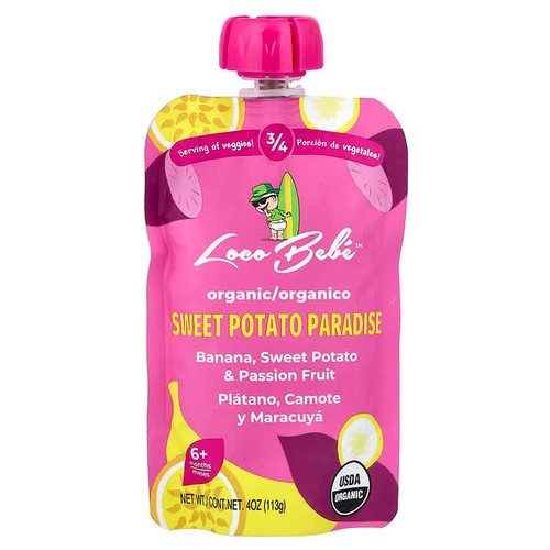 <img alt="3 PACK of Loco Bebe, Organic Puree, 6+ Months, Sweet Potato Paradise, 4 oz (113 g)" title="3 PACK of Loco Bebe, Organic Puree, 6+ Months, Sweet Potato Paradise, 4 oz (113 g),850030238061"