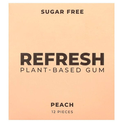 <img alt="3 PACK of Refresh Gum, Plant-Based Gum, Peach, 12 Pieces" title="3 PACK of Refresh Gum, Plant-Based Gum, Peach, 12 Pieces,860006808280"