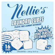 <img alt="Nellies, Laundry Cubes, Plastic Free Laundry Detergent, Unscented, 16 Loads, 8.47 oz (240 g)" title="Nellies, Laundry Cubes, Plastic Free Laundry Detergent, Unscented, 16 Loads, 8.47 oz (240 g),810648002430"