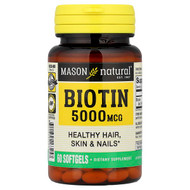 <img alt="Mason Natural, Biotin, 5,000 mcg, 60 Softgels" title="Mason Natural, Biotin, 5,000 mcg, 60 Softgels,311845163257"