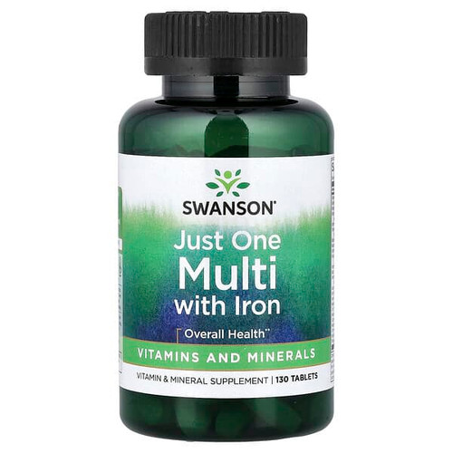 <img alt="Swanson Vitamins, Just One Multi with Iron, 130 Tablets" title="Swanson Vitamins, Just One Multi with Iron, 130 Tablets,087614012506"