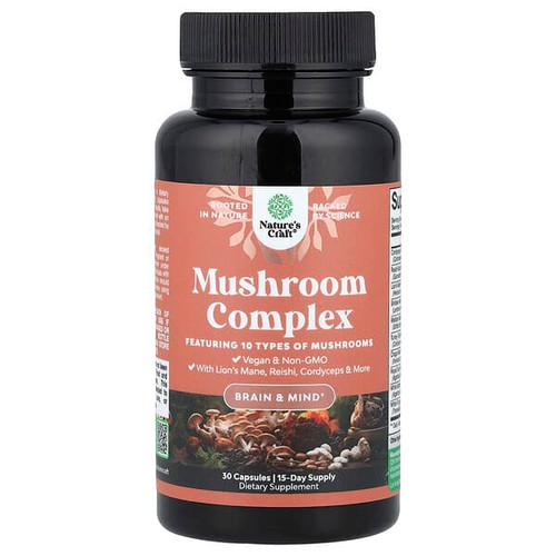 <img alt="Natures Craft, Mushroom Complex, 30 Capsules" title="Natures Craft, Mushroom Complex, 30 Capsules,850057882995"