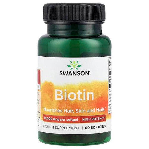 <img alt="Swanson Vitamins, Biotin, 10,000 mcg, 60 Softgels" title="Swanson Vitamins, Biotin, 10,000 mcg, 60 Softgels,087614116860"