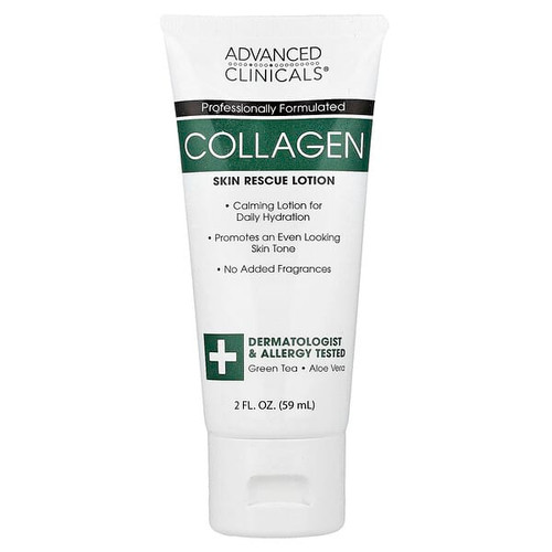<img alt="3 PACK of Advanced Clinicals, Collagen, Skin Rescue Lotion, Fragrance-Free, 2 fl oz (59 ml)" title="3 PACK of Advanced Clinicals, Collagen, Skin Rescue Lotion, Fragrance-Free, 2 fl oz (59 ml),810400037199"