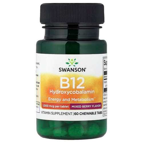 <img alt="Swanson Vitamins, B12 Hydroxycobalamin, Mixed Berry, 1,000 mcg, 60 Chewable Tabs" title="Swanson Vitamins, B12 Hydroxycobalamin, Mixed Berry, 1,000 mcg, 60 Chewable Tabs,087614028699"