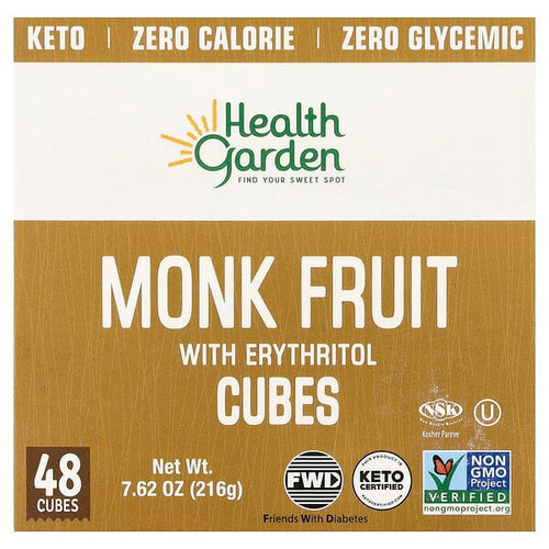 <img alt="Health Garden, Monk Fruit With Erythritol Cubes, 48 Cubes, 7.62 oz (216 g)" title="Health Garden, Monk Fruit With Erythritol Cubes, 48 Cubes, 7.62 oz (216 g),850039638794"