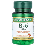 <img alt="Natures Bounty, Vitamin B-6, 100 mg, 100 Tablets" title="Natures Bounty, Vitamin B-6, 100 mg, 100 Tablets,074312006500"