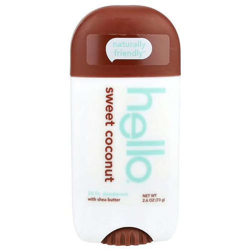 <img alt="Hello, 24 Hr Deodorant with Shea Butter, Sweet Coconut, 2.6 oz (73 g)" title="Hello, 24 Hr Deodorant with Shea Butter, Sweet Coconut, 2.6 oz (73 g),819156022442"