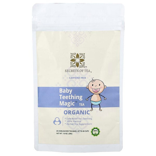 <img alt="Secrets of Tea, Organic Baby Teething Magic Tea, Caffeine Free, 20 Unbleached Tea Bags, 1 oz (28 g)" title="Secrets of Tea, Organic Baby Teething Magic Tea, Caffeine Free, 20 Unbleached Tea Bags, 1 oz (28 g),850302006909"