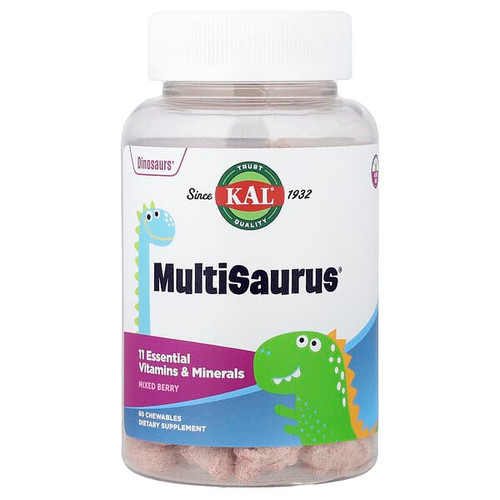 <img alt="KAL, MultiSaurus, Mixed Berry, 60 Chewables" title="KAL, MultiSaurus, Mixed Berry, 60 Chewables,021245602064"