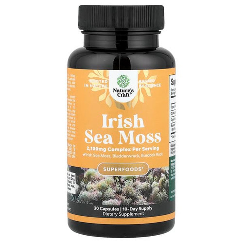 <img alt="Natures Craft, Irish Sea Moss, 30 Capsules" title="Natures Craft, Irish Sea Moss, 30 Capsules,850050639152"