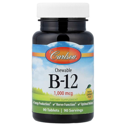 <img alt="Carlson, Chewable B-12, Natural Lemon, 1,000 mcg, 90  Tablets" title="Carlson, Chewable B-12, Natural Lemon, 1,000 mcg, 90  Tablets,088395024344"