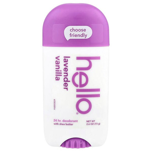 <img alt="Hello, 24 Hr Deodorant with Shea Butter, Lavender Vanilla, 2.6 oz (73 g)" title="Hello, 24 Hr Deodorant with Shea Butter, Lavender Vanilla, 2.6 oz (73 g),819156023029"