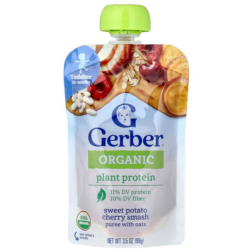 <img alt="3 PACK of Gerber, Organic Puree with Oats, 12+ Months, Sweet Potato Cherry Smash, 3.5 oz (99 g)" title="3 PACK of Gerber, Organic Puree with Oats, 12+ Months, Sweet Potato Cherry Smash, 3.5 oz (99 g),015000044145"