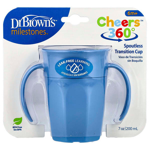 <img alt="Dr. Browns, Milestones, Cheers360, Spoutless Transition Cup, 6 Months +, Blue, 7 oz (200 ml)" title="Dr. Browns, Milestones, Cheers360, Spoutless Transition Cup, 6 Months +, Blue, 7 oz (200 ml),072239312513"