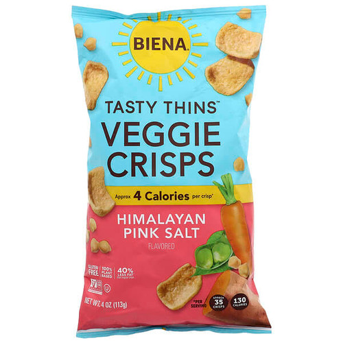 <img alt="BIENA, Tasty Thins Veggie Crisps, Himalayan Pink Salt, 4 oz (113 g)" title="BIENA, Tasty Thins Veggie Crisps, Himalayan Pink Salt, 4 oz (113 g),810003781024"