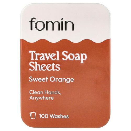<img alt="fomin, Travel Soap Sheets, Sweet Orange, 100 Sheets" title="fomin, Travel Soap Sheets, Sweet Orange, 100 Sheets,850066209486"