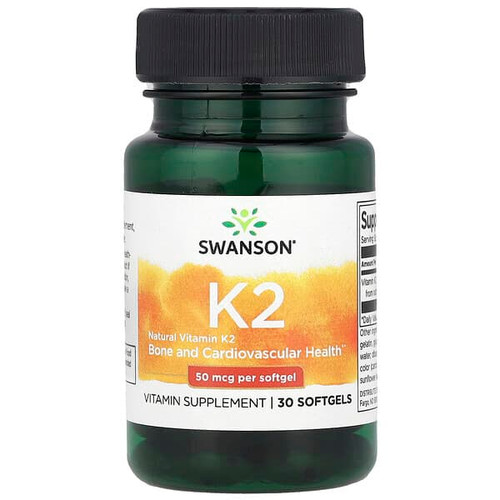 <img alt="Swanson Vitamins, Natural Vitamin K2, 50 mcg, 30 Softgels" title="Swanson Vitamins, Natural Vitamin K2, 50 mcg, 30 Softgels,087614026718"