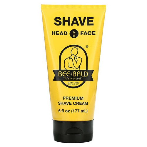 <img alt="Bee Bald, Shave Head & Face, Premium Shave Cream, 6 fl oz (177 ml)" title="Bee Bald, Shave Head & Face, Premium Shave Cream, 6 fl oz (177 ml),852664004104"