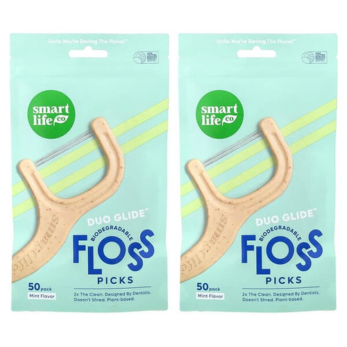 <img alt="SmartLifeCo, Duopik Floss Picks, Mint, 100 Pack" title="SmartLifeCo, Duopik Floss Picks, Mint, 100 Pack,850046079467"