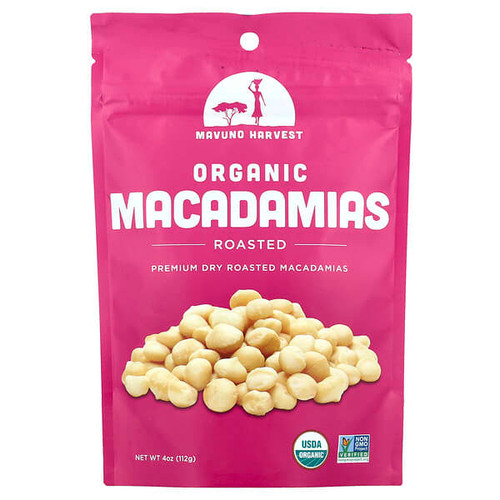 <img alt="Mavuno Harvest, Organic Macadamias, Roasted, 4 oz (112 g)" title="Mavuno Harvest, Organic Macadamias, Roasted, 4 oz (112 g),850031185531"