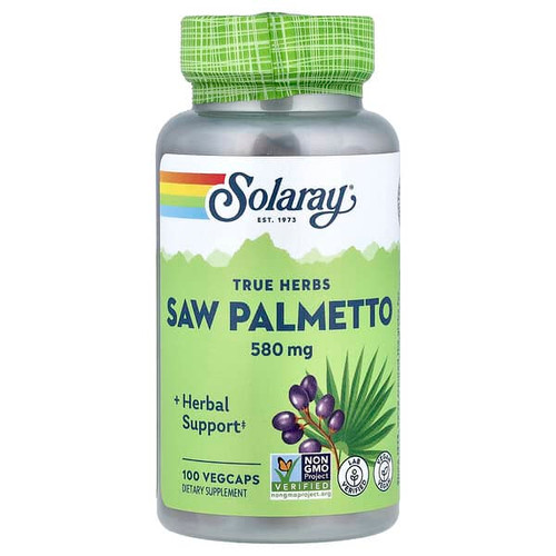 <img alt="Solaray, True Herbs, Saw Palmetto, 580 mg, 100 Vegcaps" title="Solaray, True Herbs, Saw Palmetto, 580 mg, 100 Vegcaps,076280015508"