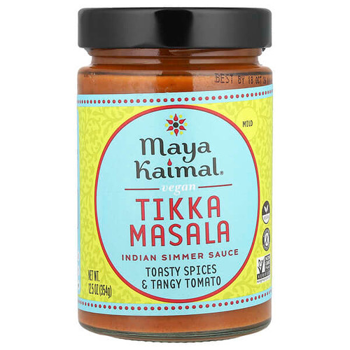 <img alt="Maya Kaimal, Vegan Tikka Masala, Indian Simmer Sauce, Mild, Toasty Spices & Tangy Tomato, 12.5 oz (354 g)" title="Maya Kaimal, Vegan Tikka Masala, Indian Simmer Sauce, Mild, Toasty Spices & Tangy Tomato, 12.5 oz (354 g),858034006181"