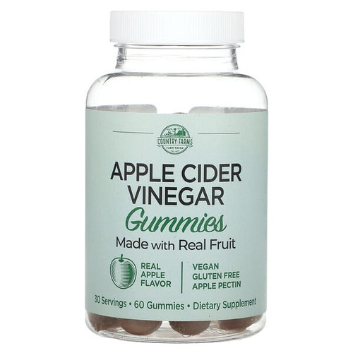 <img alt="Country Farms, Apple Cider Vinegar Gummies, Real Apple, 60 Gummies (250 mg per Gummy)" title="Country Farms, Apple Cider Vinegar Gummies, Real Apple, 60 Gummies (250 mg per Gummy),035046115487"