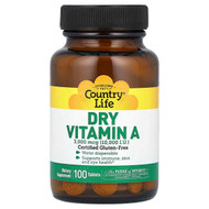 <img alt="Country Life, Dry Vitamin A, 3,000 mcg (10,000 IU), 100 Tablets" title="Country Life, Dry Vitamin A, 3,000 mcg (10,000 IU), 100 Tablets,015794055310"