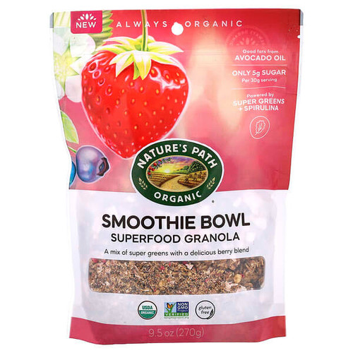 <img alt="Natures Path, Organic Smoothie Bowl, Superfood Granola, 9.5 oz (270 g)" title="Natures Path, Organic Smoothie Bowl, Superfood Granola, 9.5 oz (270 g),058449202271"