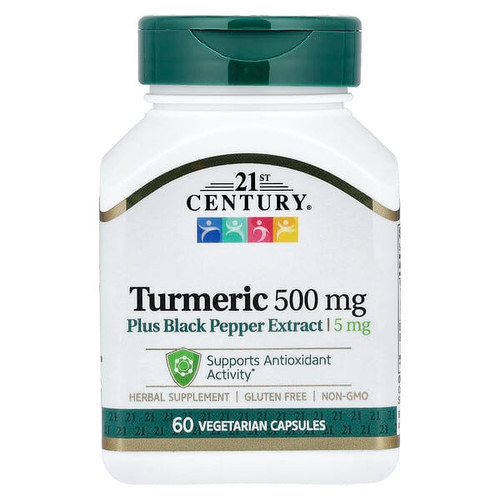 <img alt="21st Century, Turmeric Plus Black Pepper Extract, 60 Vegetarian Capsules" title="21st Century, Turmeric Plus Black Pepper Extract, 60 Vegetarian Capsules,740985279908"