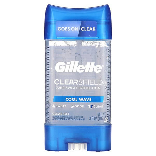 <img alt="Gillette, Clear Shield, Antiperspirant Deodorant, Cool Wave, 3.8 oz (107 g)" title="Gillette, Clear Shield, Antiperspirant Deodorant, Cool Wave, 3.8 oz (107 g),047400097728"