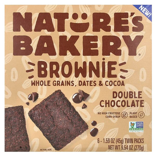 <img alt="Natures Bakery, Brownie, Double Chocolate, 6 Twin Packs, 1.59 oz (45 g) Each" title="Natures Bakery, Brownie, Double Chocolate, 6 Twin Packs, 1.59 oz (45 g) Each,047495410600"