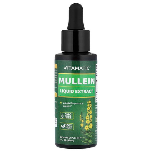 <img alt="Vitamatic, Mullein Liquid Extract, 2 fl oz (59 ml)" title="Vitamatic, Mullein Liquid Extract, 2 fl oz (59 ml),810078473879"
