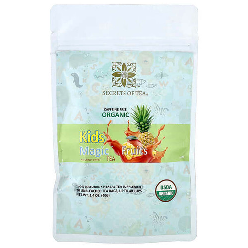 <img alt="Secrets of Tea, Organic, Kids Magic Tea, Fruits, Caffeine Free, 20 Tea Bags, 1.4 oz (40 g)" title="Secrets of Tea, Organic, Kids Magic Tea, Fruits, Caffeine Free, 20 Tea Bags, 1.4 oz (40 g),850302006138"